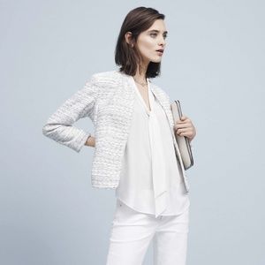 Ann Taylor White and Gray Blazer